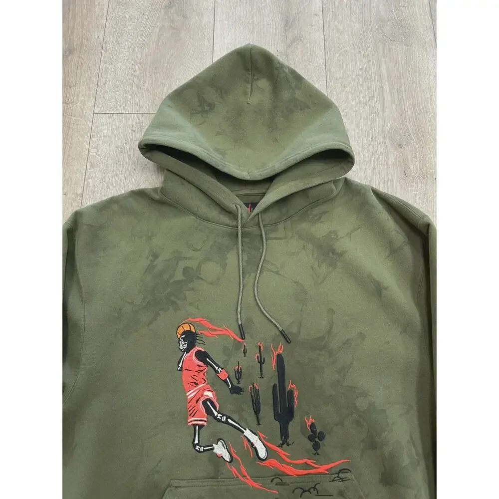 FW19 Travis Scott Jordan Washed Suede Hoodie Olive size Large L SF